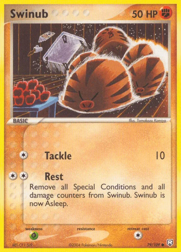 79, Common, EX: Team Rocket Returns, Fighting, Grass[×2], Normal Swinub (79/109) [EX: Team Rocket Returns] - Trading Card World