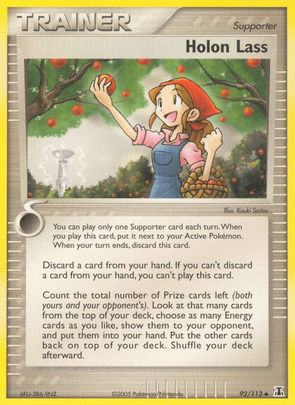 92, EX: Delta Species, Normal, Supporter, Uncommon Holon Lass (92/113) [EX: Delta Species] - Trading Card World
