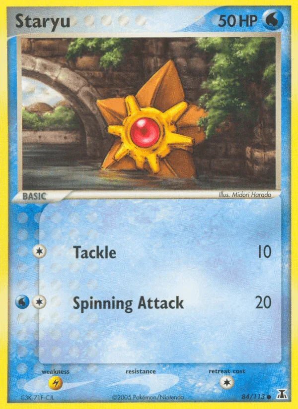 84, Common, EX: Delta Species, Lightning[×2], Normal, Water Staryu (84/113) [EX: Delta Species] - Trading Card World