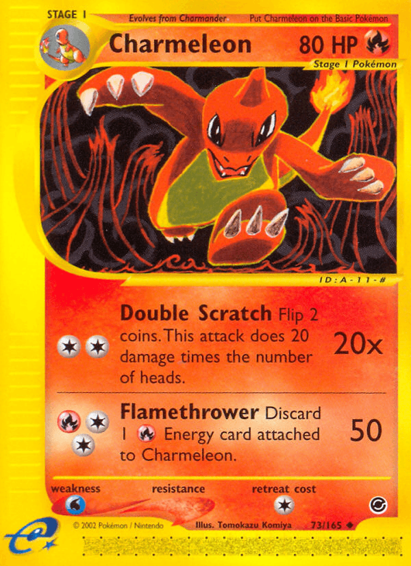 73, Expedition: Base Set, Fire, Normal, Reverse Holofoil, Uncommon, Water[×2] Charmeleon (73/165) [Expedition: Base Set] - Trading Card World