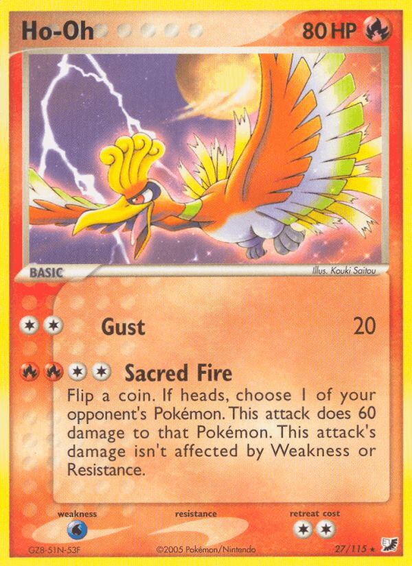 27, EX: Unseen Forces, Fire, Normal, Rare, Water[×2] Ho-Oh (27/115) [EX: Unseen Forces] - Trading Card World