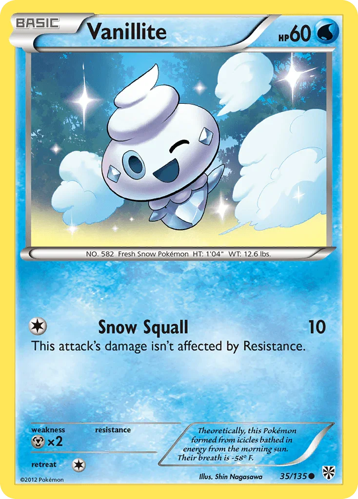 35, Black & White: Plasma Storm, Common, Metal[×2], Normal, Reverse Holofoil, Water Vanillite (35/135) [Black & White: Plasma Storm] - Trading Card World