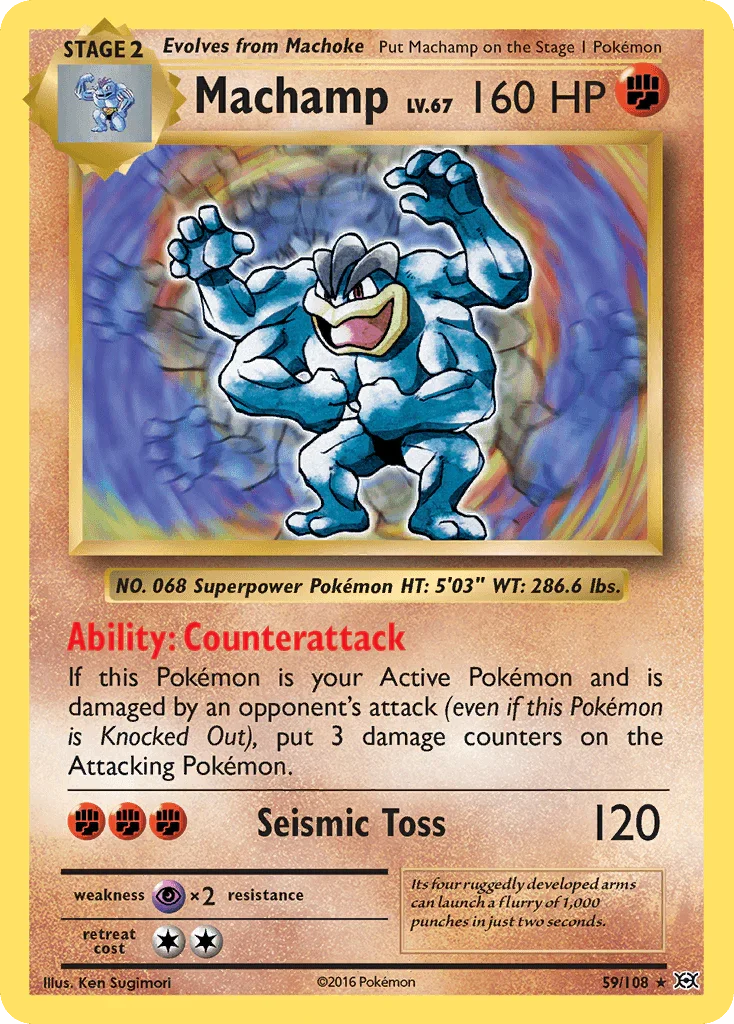 59, Fighting, Holo Rare, Holofoil, Psychic[×2], Reverse Holofoil, XY: Evolutions Machamp (59/108) [XY: Evolutions] - Trading Card World