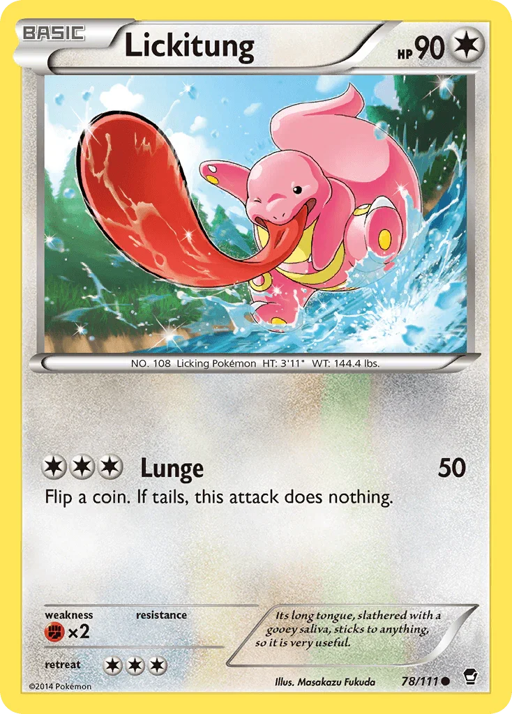 78, Colorless, Common, Fighting[×2], Normal, Reverse Holofoil, XY: Furious Fists Lickitung (78/111) [XY: Furious Fists] - Trading Card World