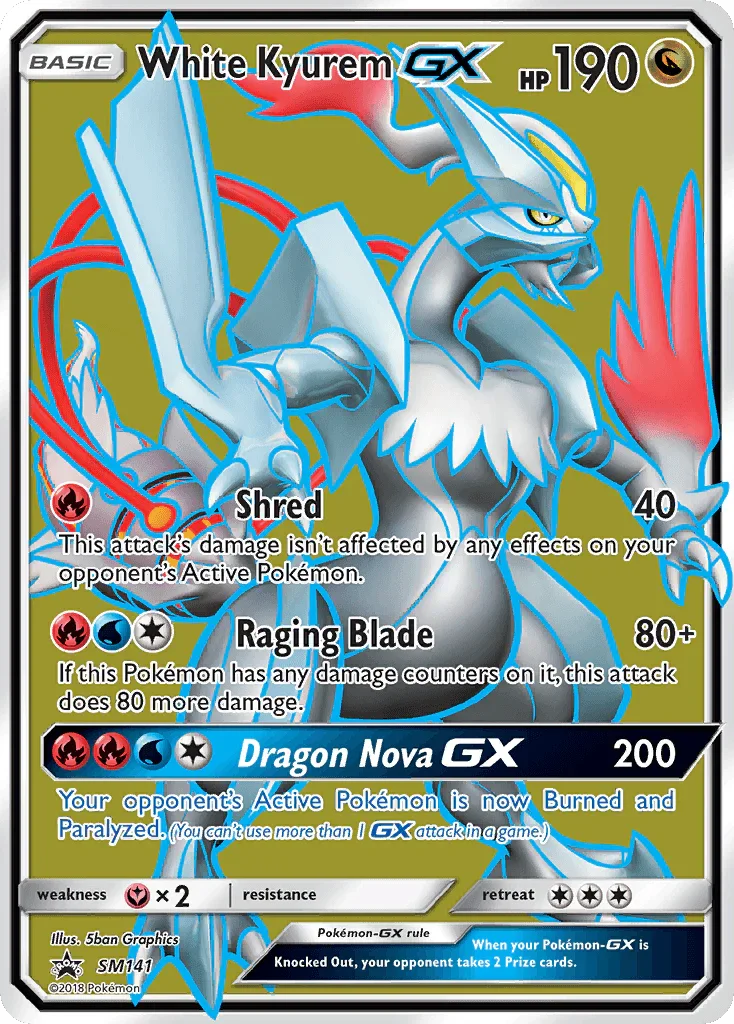Black Star Promo, Dragon, Fairy[×2], Holofoil, SM141, Sun & Moon: Black Star Promos White Kyurem GX (SM141) [Sun & Moon: Black Star Promos] - Trading Card World