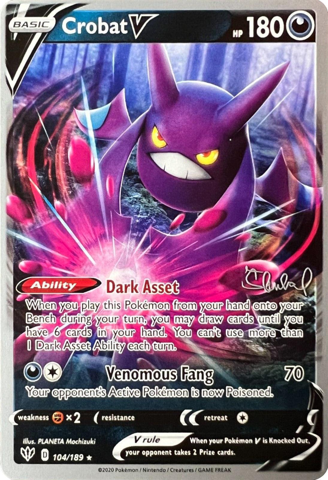Darkness, Fighting [x2], Normal, Ultra Rare, World Championships 2022 Crobat V (104/189) (ADP - Ondrej Skubal) [World Championships 2022] - Trading Card World