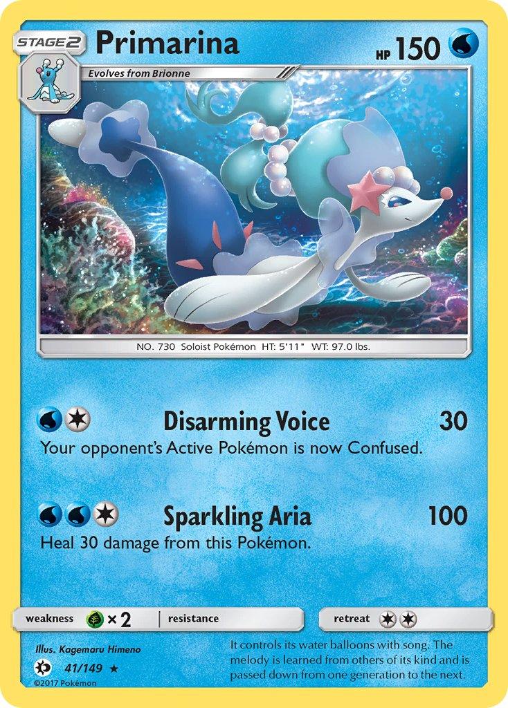 41, Grass[×2], Holo Rare, Holofoil, Sun & Moon: Base Set, Water Primarina (41/149) (Theme Deck Exclusive) [Sun & Moon: Base Set] - Trading Card World