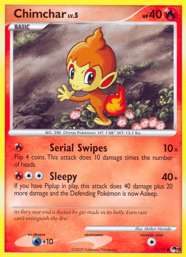 13, Common, Fire, Normal, POP Series 9, Water [+10] Chimchar (13/17) [POP Series 9] - Trading Card World