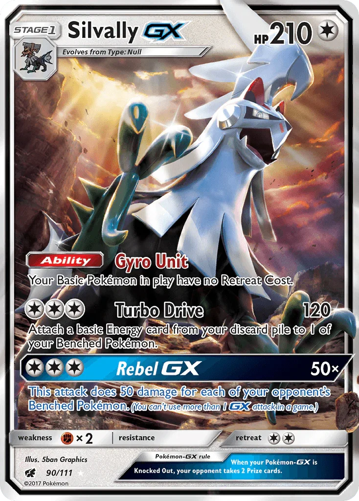 90, Colorless, Fighting[×2], Holofoil, Sun & Moon: Crimson Invasion, Ultra Rare Silvally GX (90/111) [Sun & Moon: Crimson Invasion] - Trading Card World