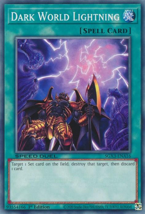 1st Edition, Common, Normal Spell, Speed Duel GX: Duelists of Shadows, Spell Dark World Lightning [SGX3-ENA16] Common - Trading Card World