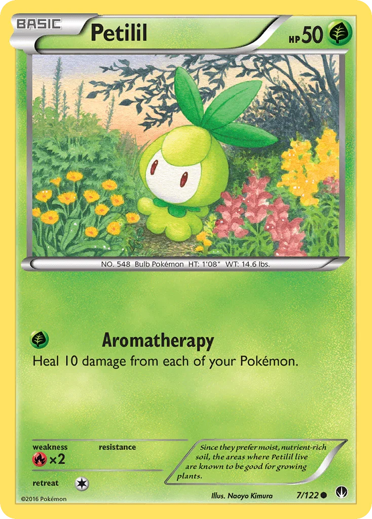Common, Fire[×2], Grass, Normal, Reverse Holofoil, XY: BREAKpoint Petilil (7/122) [XY: BREAKpoint] - Trading Card World