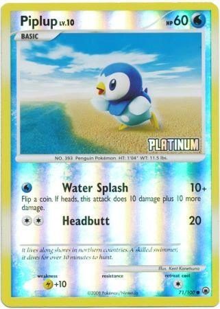 71, Burger King Promos: 2009 Collection, Lightning[+10], Promo, Reverse Holofoil, Water Piplup (71/100) [Burger King Promos: 2009 Collection] - Trading Card World