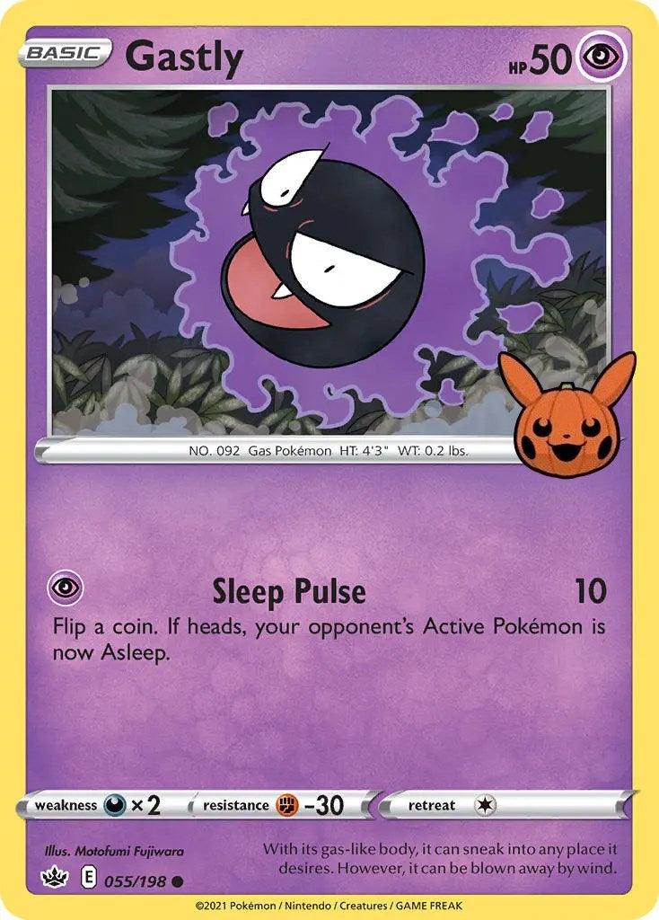 055, Darkness [x2], Fighting [-30], Normal, Promo, Psychic, Trick or Trade Gastly (055/198) [Trick or Trade] - Trading Card World