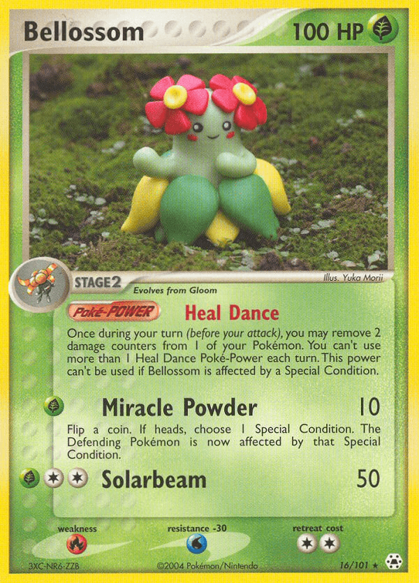 16, EX: Hidden Legends, Fire[×2], Grass, Normal, Rare, Reverse Holofoil, Water[-30] Bellossom (16/101) [EX: Hidden Legends] - Trading Card World