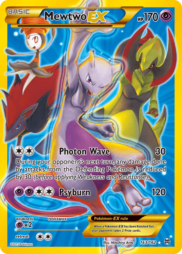 163, Holofoil, Psychic, Psychic[×2], Secret Rare, XY: BREAKthrough Mewtwo EX (163/162) [XY: BREAKthrough] - Trading Card World