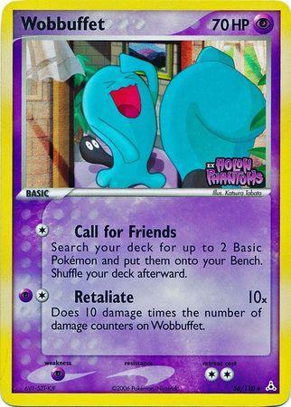 56, EX: Holon Phantoms, Psychic, Psychic[×2], Reverse Holofoil, Uncommon Wobbuffet (56/110) (Stamped) [EX: Holon Phantoms] - Trading Card World