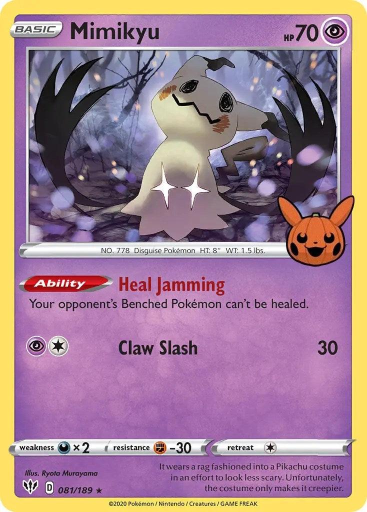 081, Darkness [x2], Fighting [-30], Holofoil, Promo, Psychic, Trick or Trade Mimikyu (081/189) [Trick or Trade] - Trading Card World