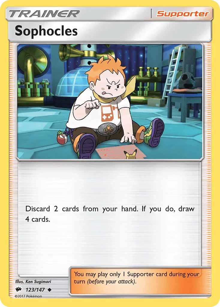 123, Normal, Reverse Holofoil, Sun & Moon: Burning Shadows, Supporter, Uncommon Sophocles (123/147) [Sun & Moon: Burning Shadows] - Trading Card World