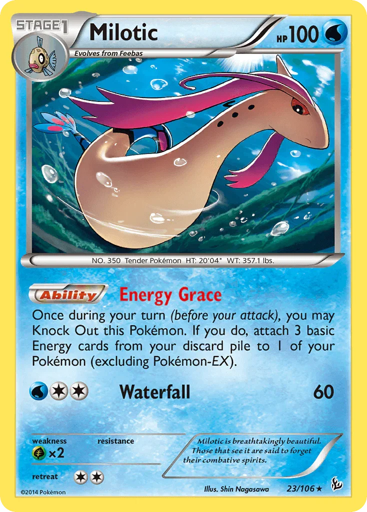 23, Grass[×2], Holo Rare, Holofoil, Reverse Holofoil, Water, XY: Flashfire Milotic (23/106) [XY: Flashfire] - Trading Card World