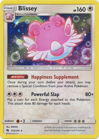 153, Colorless, Fighting[×2], Holo Rare, Holofoil, Sun & Moon: Lost Thunder Blissey (153/214) (Cosmos Holo) [Sun & Moon: Lost Thunder] - Trading Card World