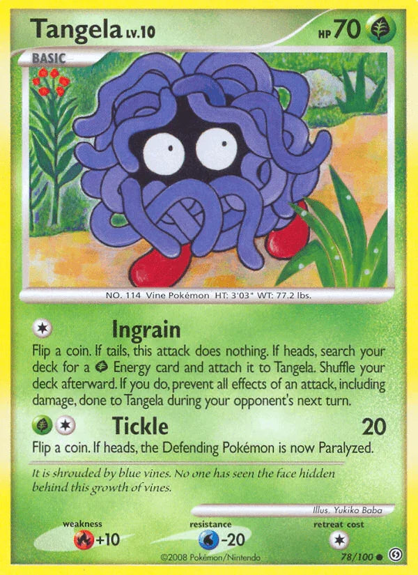 78, Common, Diamond & Pearl: Stormfront, Fire[+10], Grass, Normal, Reverse Holofoil, Water[-20] Tangela (78/100) [Diamond & Pearl: Stormfront] - Trading Card World
