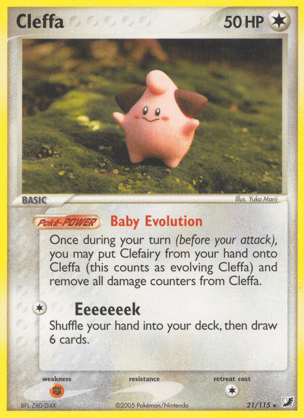 21, Colorless, EX: Unseen Forces, Fighting[×2], Normal, Rare Cleffa (21/115) [EX: Unseen Forces] - Trading Card World