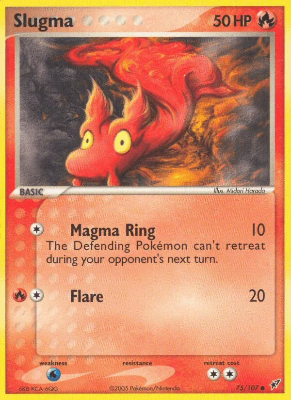 75, Common, EX: Deoxys, Fire, Normal, Water[×2] Slugma (75/107) [EX: Deoxys] - Trading Card World