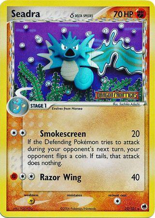 22, EX: Dragon Frontiers, Fighting, Lightning[×2], Rare, Reverse Holofoil Seadra (22/101) (Delta Species) (Stamped) [EX: Dragon Frontiers] - Trading Card World