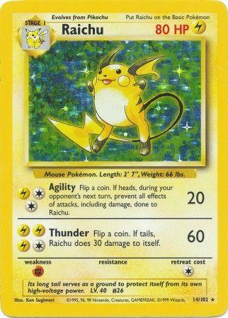 14, Base Set Unlimited, Fighting[×2], Holo Rare, Holofoil, Lightning Raichu (14/102) [Base Set Unlimited] - Trading Card World