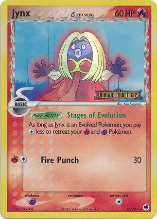 17, EX: Dragon Frontiers, Fire, Psychic[×2], Rare, Reverse Holofoil Jynx (17/101) (Delta Species) (Stamped) [EX: Dragon Frontiers] - Trading Card World