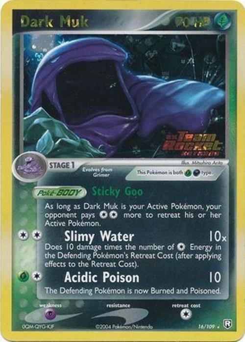 16, Darkness, EX: Team Rocket Returns, Grass, Psychic[×2], Rare, Reverse Holofoil Dark Muk (16/109) (Stamped) [EX: Team Rocket Returns] - Trading Card World