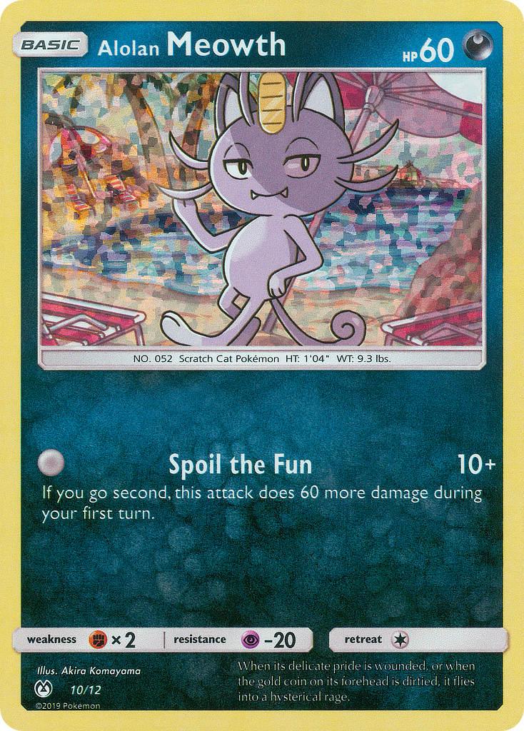 10, Darkness, Fighting[×2], Holofoil, McDonald's Promos: 2019 Collection, Promo, Psychic[-20] Alolan Meowth (10/12) [McDonald's Promos: 2019 Collection] - Trading Card World