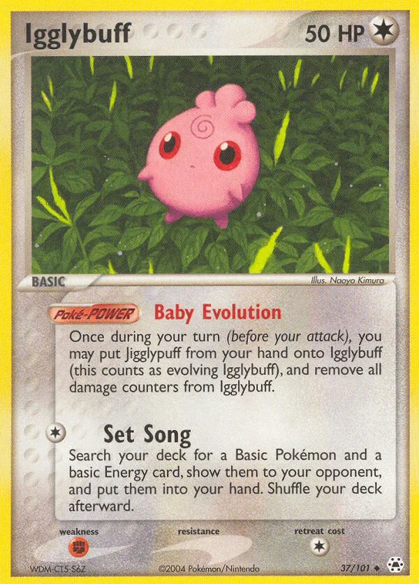 37, Colorless, EX: Hidden Legends, Fighting[×2], Normal, Reverse Holofoil, Uncommon Igglybuff (37/101) [EX: Hidden Legends] - Trading Card World