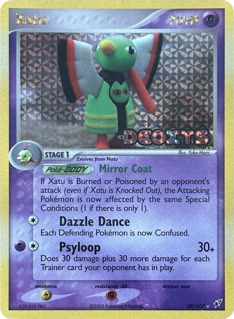 29, EX: Deoxys, Fighting[-30], Lightning[×2], Psychic, Rare, Reverse Holofoil Xatu (29/107) (Stamped) [EX: Deoxys] - Trading Card World