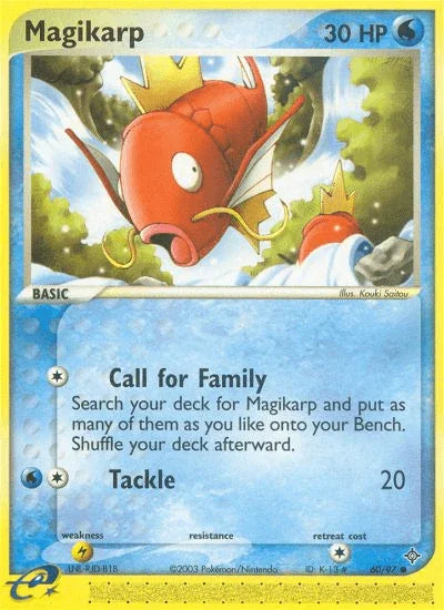 60, Common, EX: Dragon, Lightning[×2], Normal, Reverse Holofoil, Water Magikarp (60/97) [EX: Dragon] - Trading Card World