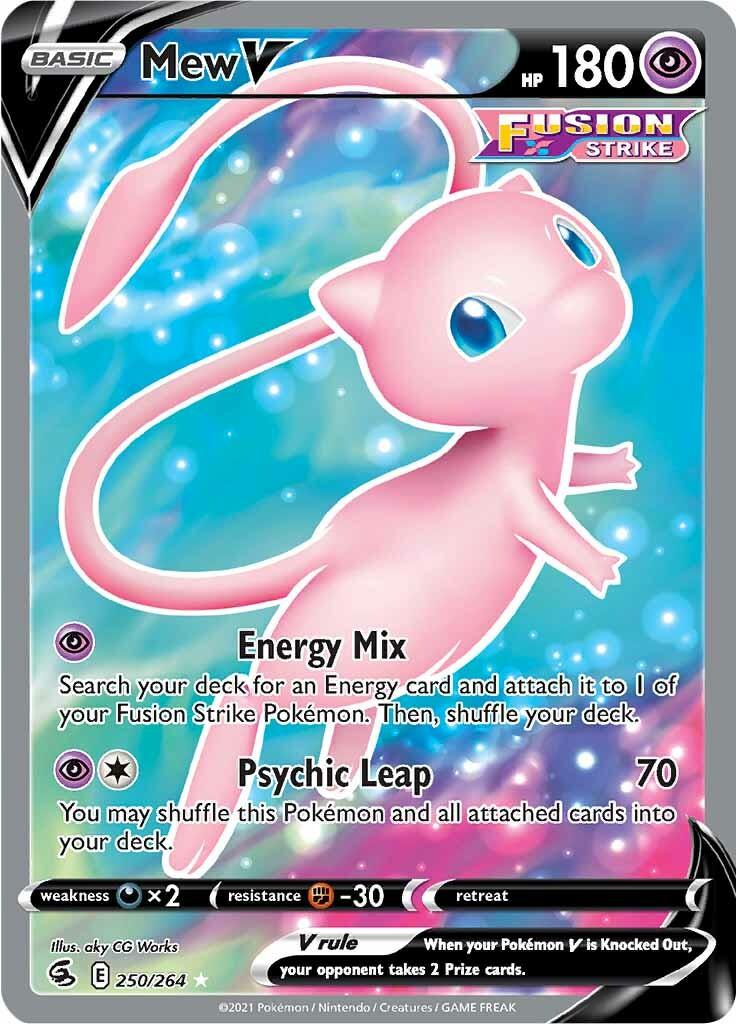 250, Darkness [x2], Fighting [-30], Holofoil, Psychic, Sword & Shield: Fusion Strike, Ultra Rare Mew V (250/264) [Sword & Shield: Fusion Strike] - Trading Card World
