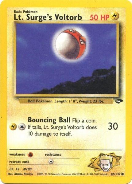 86, Common, Fighting[×2], Gym Challenge Unlimited, Lightning, Normal Lt. Surge's Voltorb (86/132) [Gym Challenge Unlimited] - Trading Card World