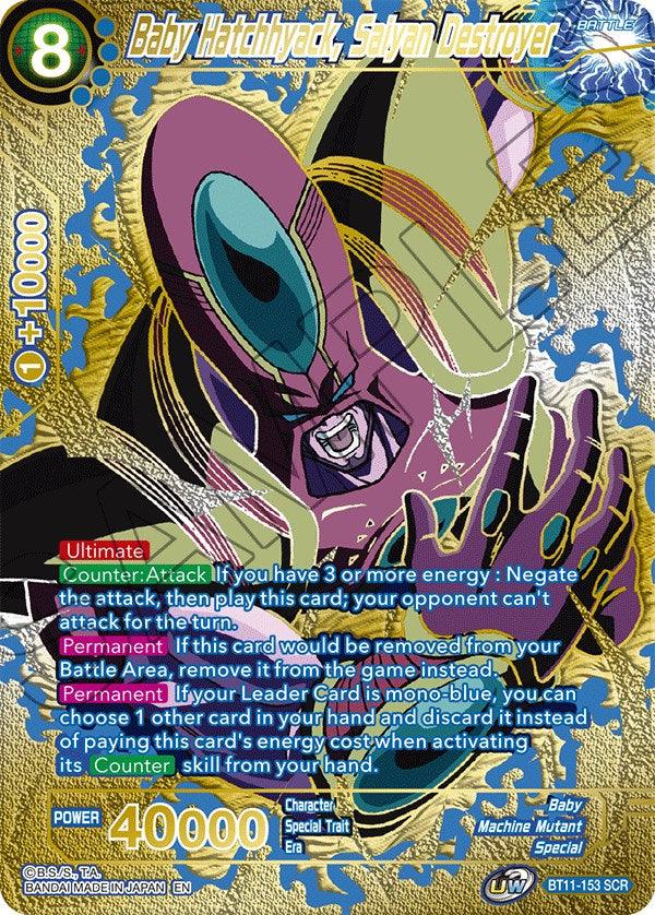 5th Anniversary Set, Baby, Battle, Blue, BT11-153, Machine Mutant, Parallel Foil, Secret Rare, Special Baby Hatchhyack, Saiyan Destroyer (Premium Edition) (BT11-153) [5th Anniversary Set] - Trading Card World