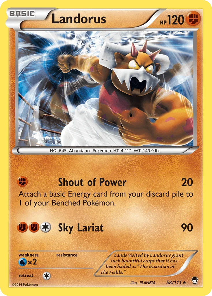 58, Fighting, Holo Rare, Holofoil, Reverse Holofoil, Water[×2], XY: Furious Fists Landorus (58/111) [XY: Furious Fists] - Trading Card World