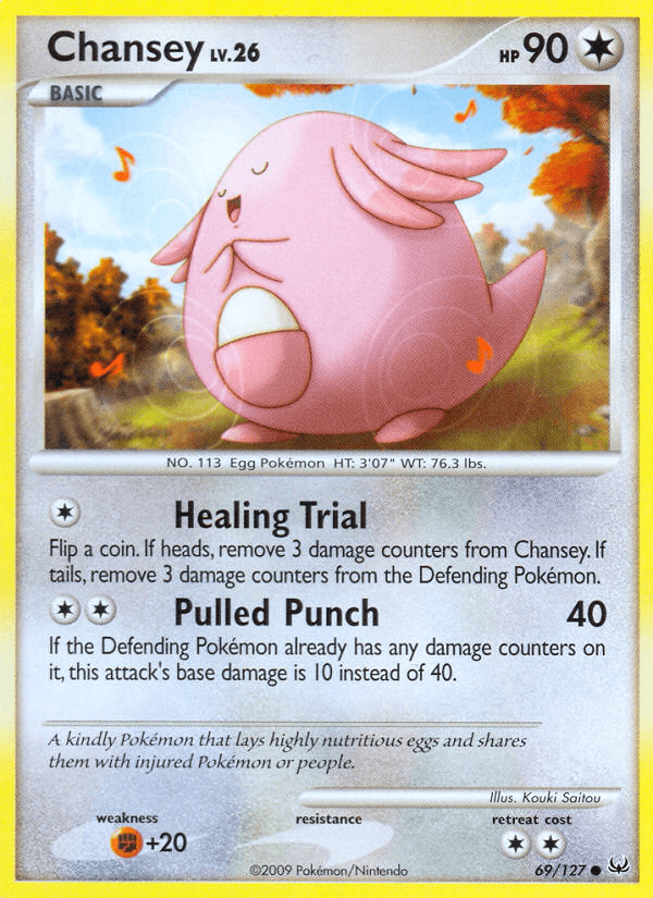 69, Colorless, Common, Fighting[+20], Normal, Platinum: Base Set, Reverse Holofoil Chansey (69/127) [Platinum: Base Set] - Trading Card World