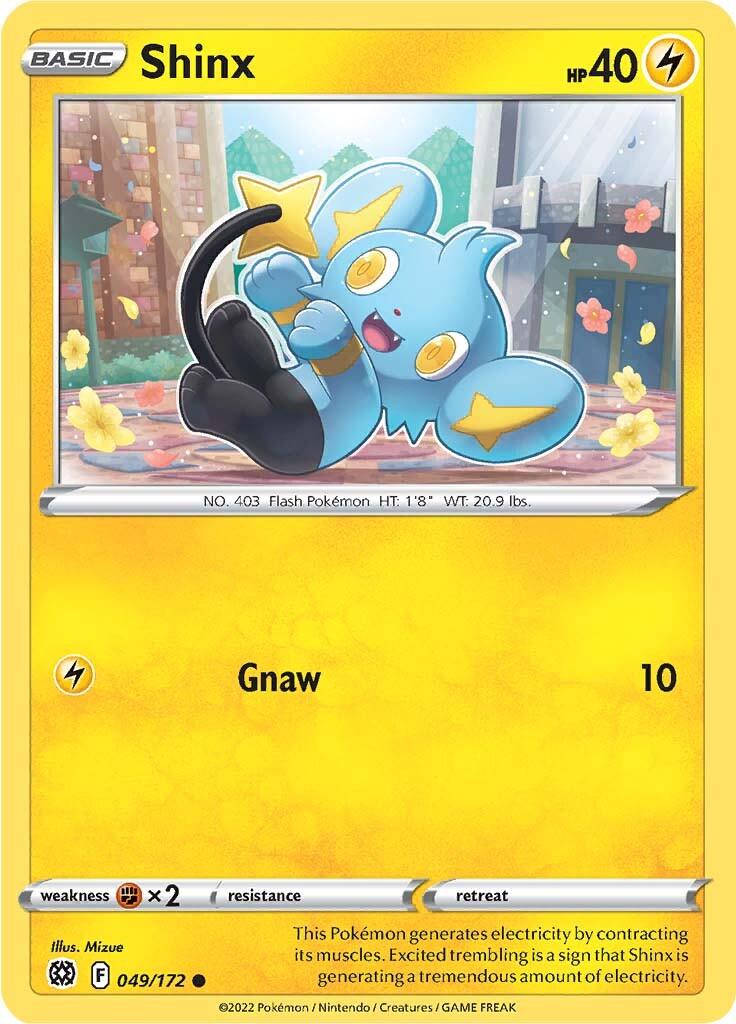 049, Common, Fighting [x2], Lightning, Normal, Reverse Holofoil, Sword & Shield: Brilliant Stars Shinx (049/172) [Sword & Shield: Brilliant Stars] - Trading Card World