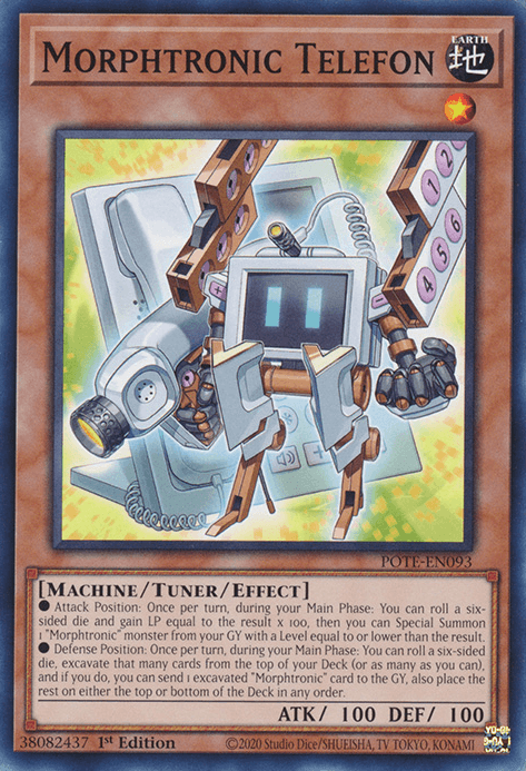 1st Edition, Common, Earth, Machine, Power of the Elements, Tuner/Effect Monster, Unlimited Morphtronic Telefon [POTE-EN093] Common - Trading Card World