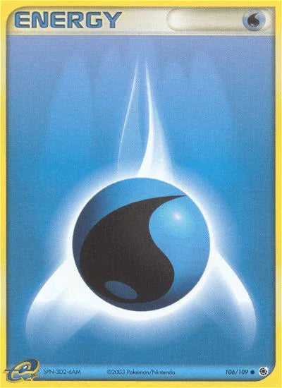 106, Basic Energy, Common, EX: Ruby & Sapphire, Normal, Reverse Holofoil Water Energy (106/109) [EX: Ruby & Sapphire] - Trading Card World