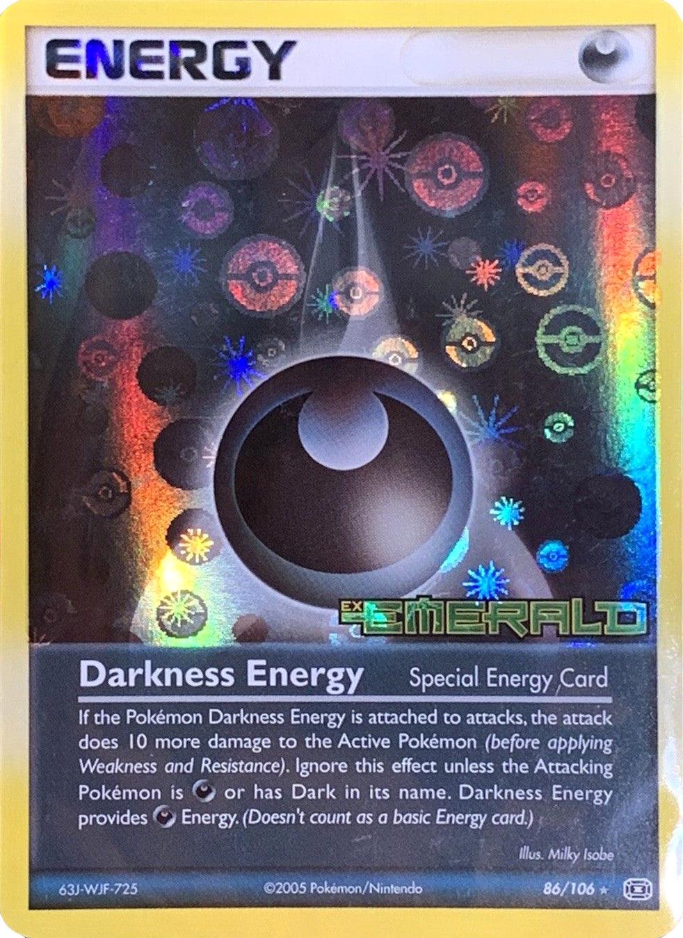 86, EX: Emerald, Rare, Reverse Holofoil, Special Energy Darkness Energy (86/106) (Stamped) [EX: Emerald] - Trading Card World