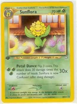 50, Fire[×2], Grass, Neo Genesis Unlimited, Normal, Uncommon Sunflora (50/111) [Neo Genesis Unlimited] - Trading Card World