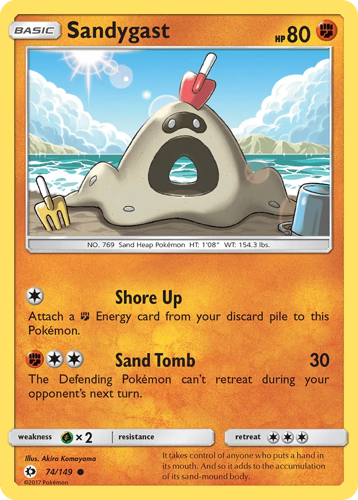 74, Common, Fighting, Grass[×2], Normal, Reverse Holofoil, Sun & Moon: Base Set Sandygast (74/149) [Sun & Moon: Base Set] - Trading Card World