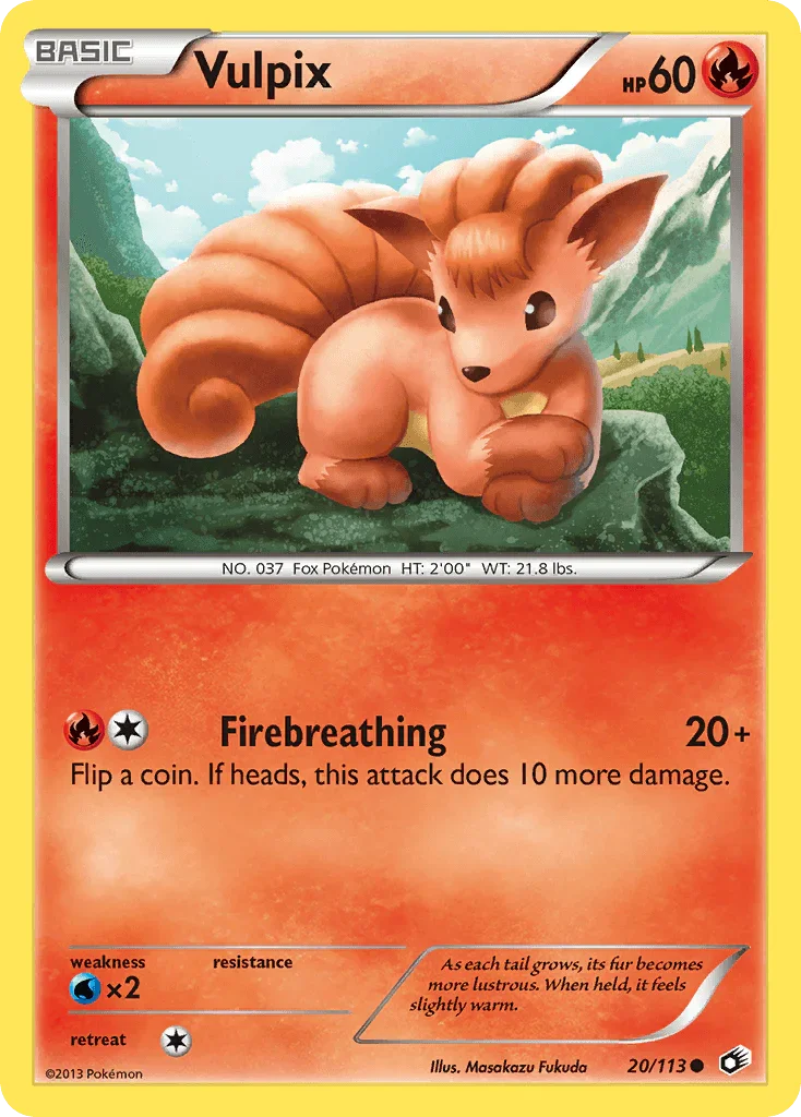 20, Black & White: Legendary Treasures, Common, Fire, Normal, Reverse Holofoil, Water[×2] Vulpix (20/113) [Black & White: Legendary Treasures] - Trading Card World