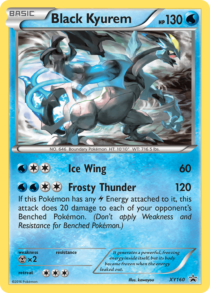Holofoil, Metal[×2], Promo, Water, XY160, XY: Black Star Promos Black Kyurem (XY160) [XY: Black Star Promos] - Trading Card World