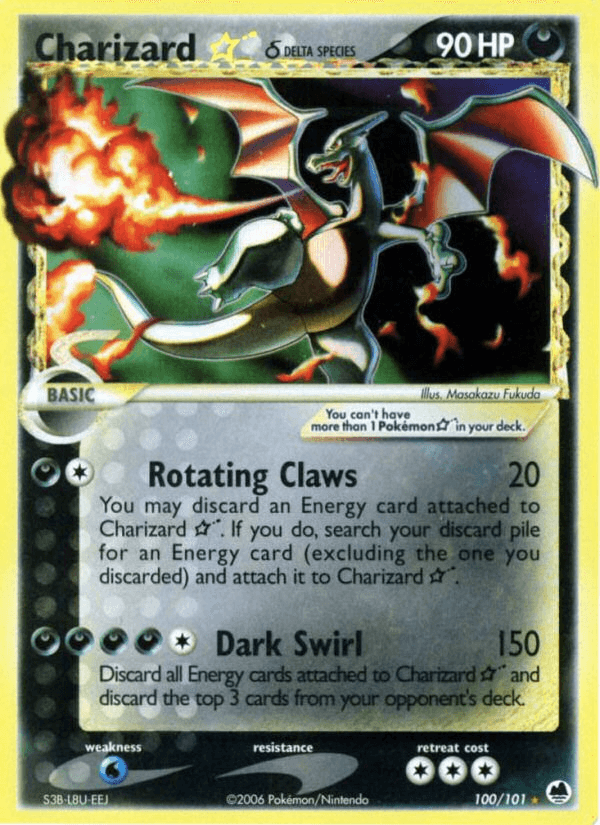 100, Darkness, EX: Dragon Frontiers, Holofoil, Ultra Rare, Water[×2] Charizard Star (100/101) (Delta Species) [EX: Dragon Frontiers] - Trading Card World