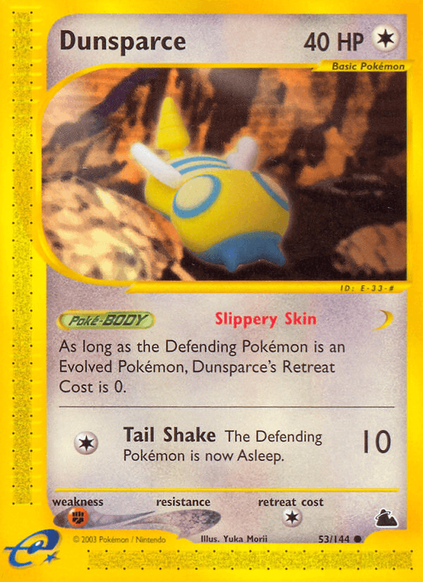 53, Colorless, Common, Fighting[×2], Normal, Reverse Holofoil, Skyridge Dunsparce (53/144) [Skyridge] - Trading Card World